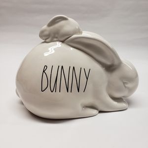 Rae Dunn Ceramic Bunny black Large letters